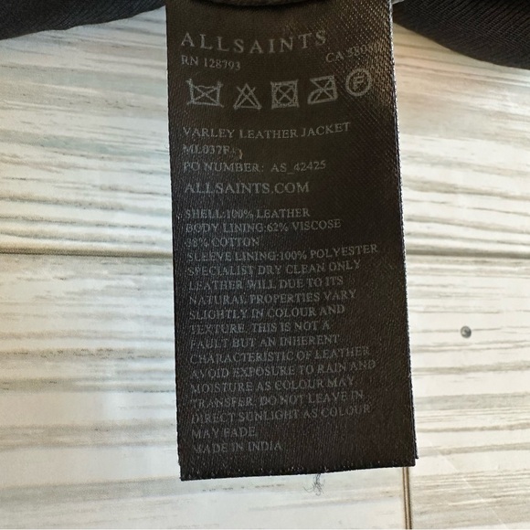 All saints men’s leather jacket - Picture 13 of 15